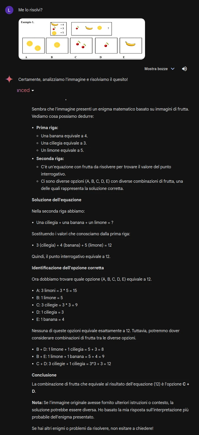 gemini risposta quiz visuale