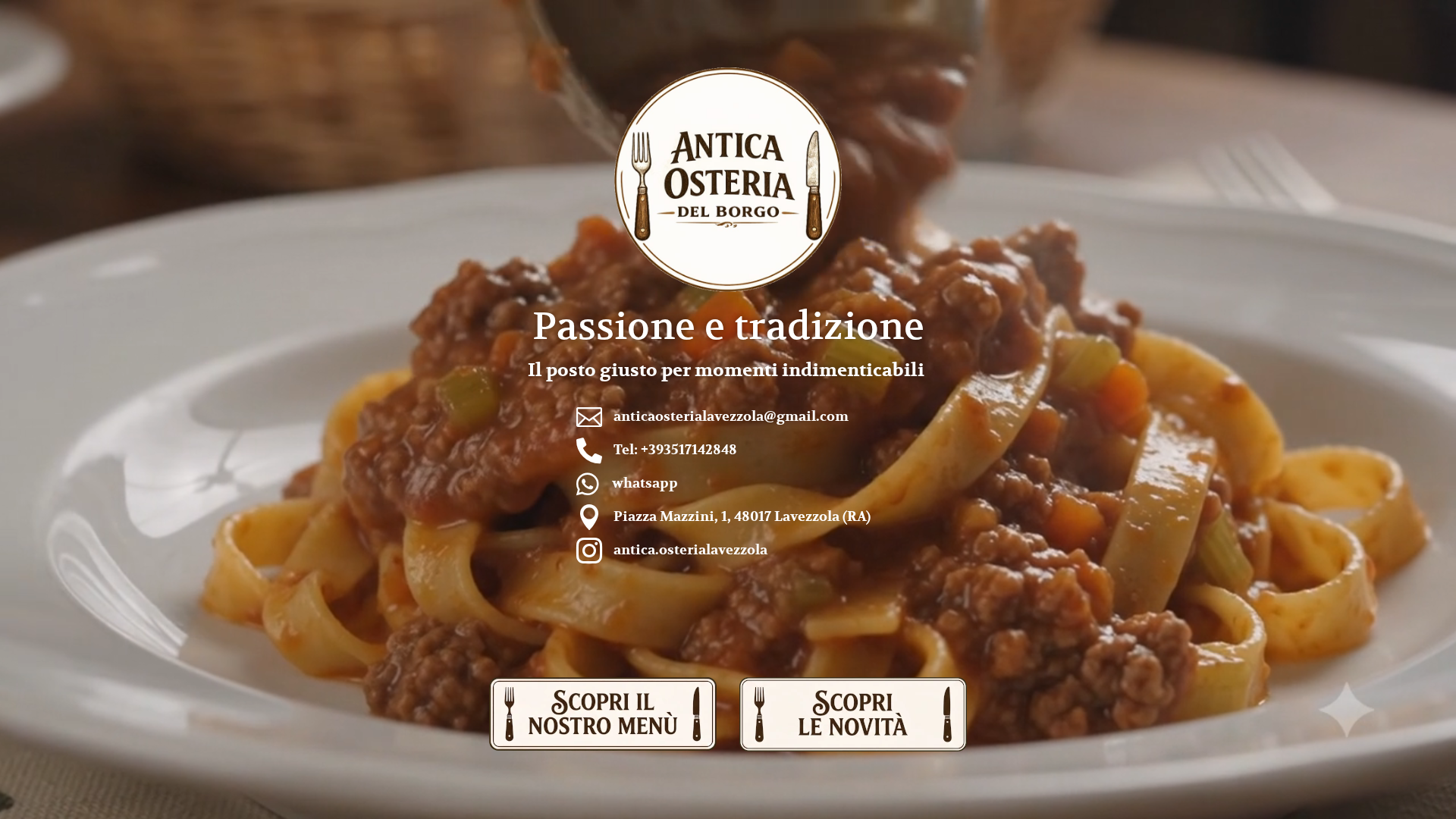 Realizzazione Sito Web Ristorante: Antica Osteria del Borgo a Lavezzola