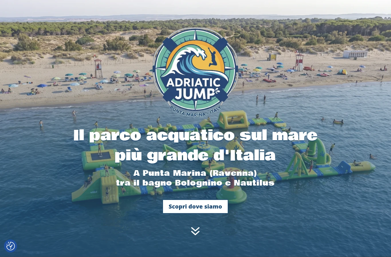 MontiniWeb Realizzazione siti web a Ravenna - adriatic jump parco acquatico in mare ravenna