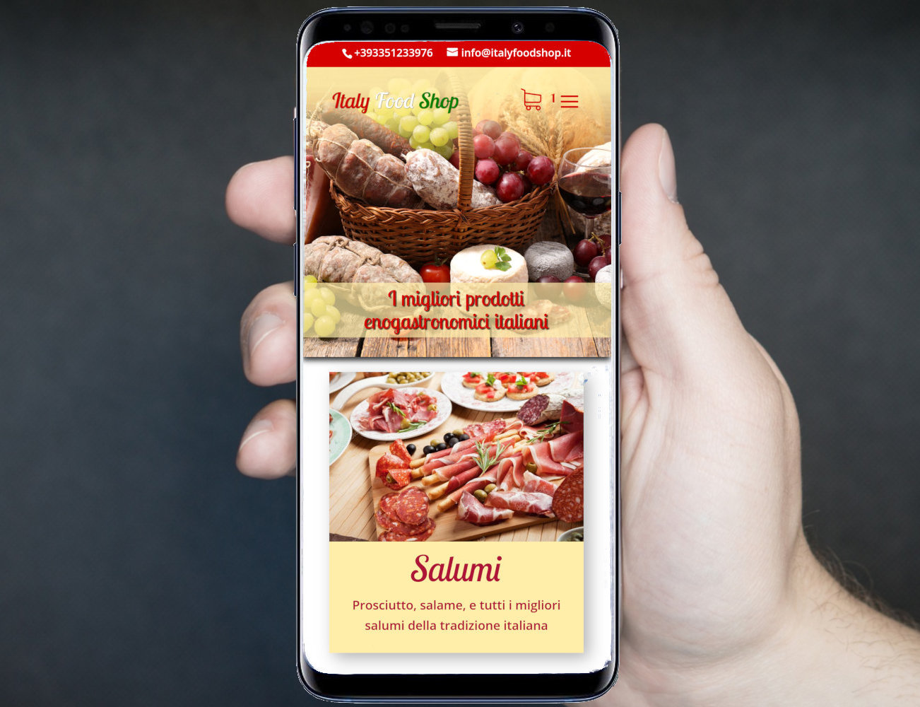 Sito e-commerce multilingua per prodotti alimentari